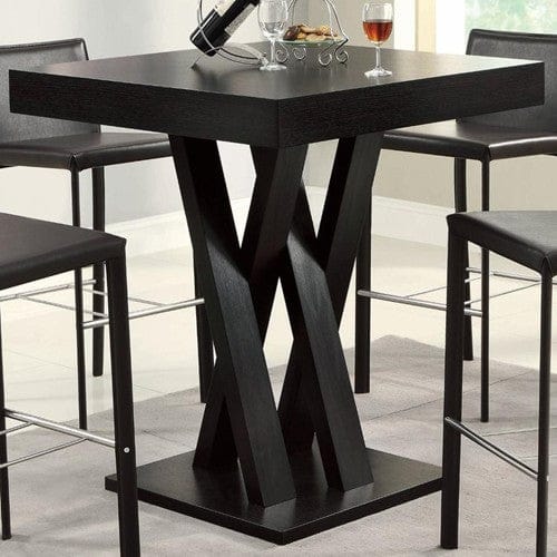 Double X-Shaped Base Square Bar Table Cappuccino - 100520 COSMEGA