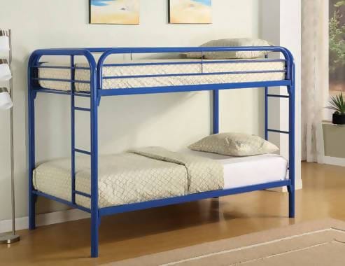 Morgan Twin Over Twin Bunk Bed Blue - 2256B A-Z Store Nadia