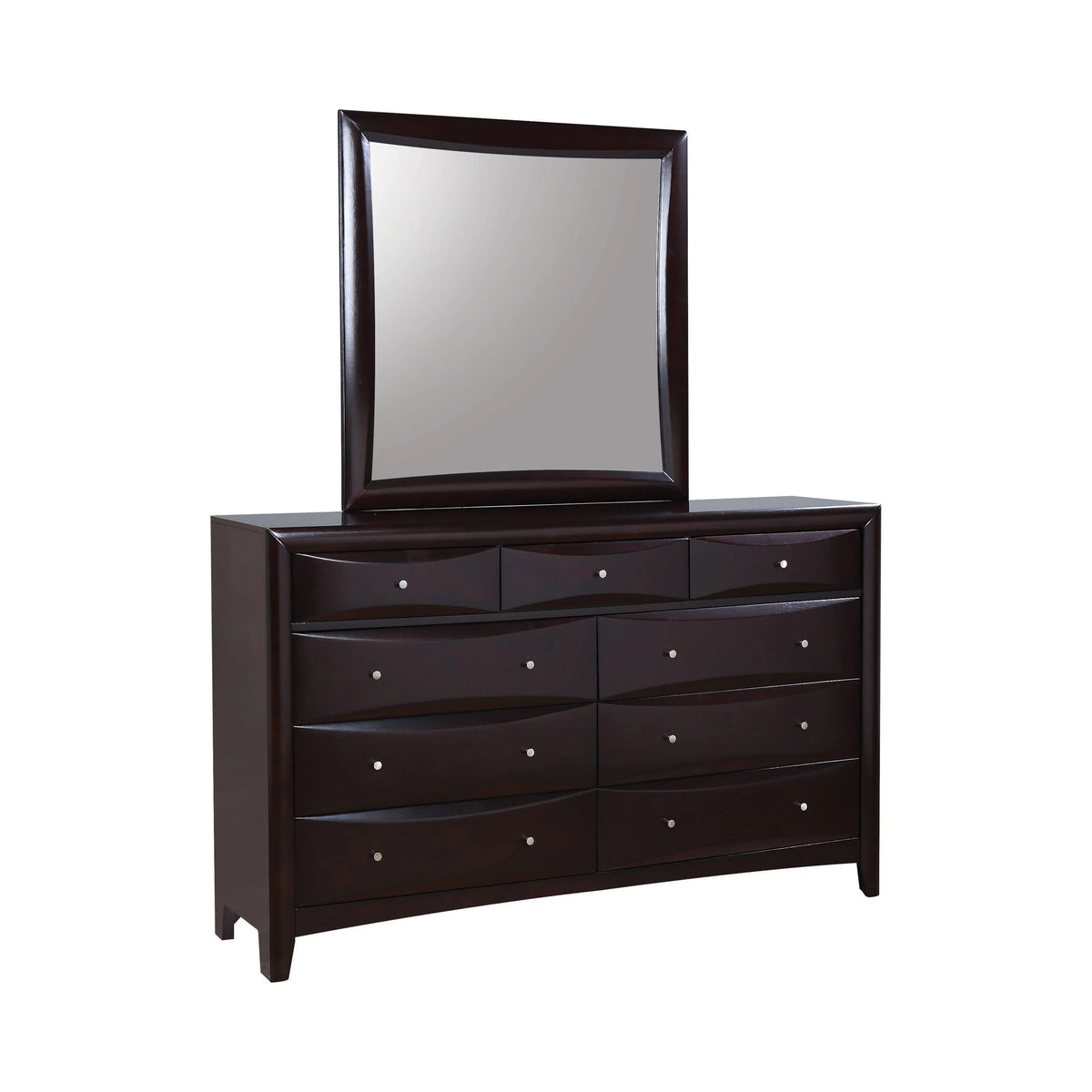 Phoenix Square Dresser Mirror Deep Cappuccino - 200414 Pie's Variety Store