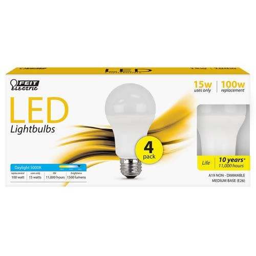 Feit Electric LED 15W 4pk 5000K energy-saving technology Bulbs