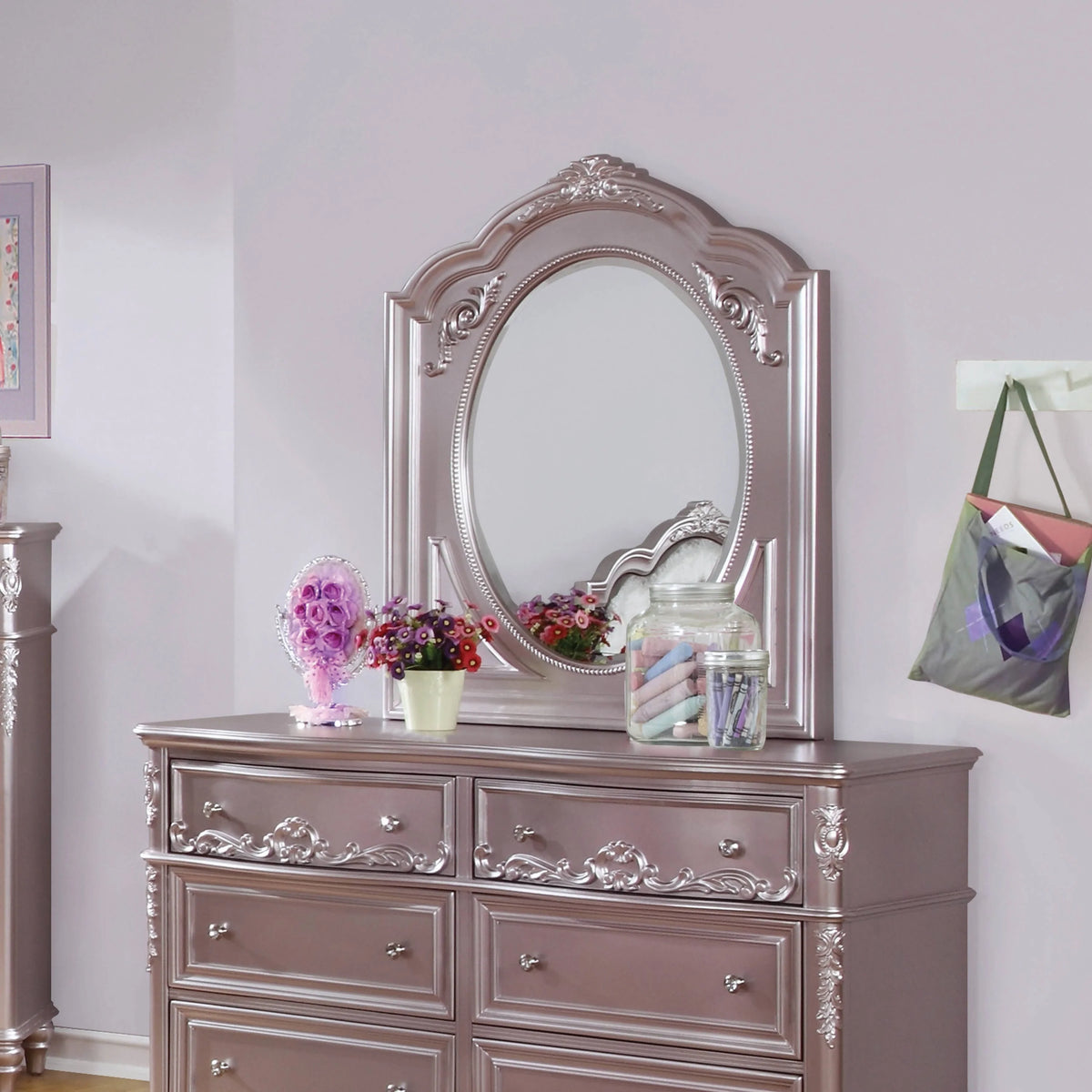 Caroline Framed Mirror Metallic Lilac - 400894 Pie's Variety Store