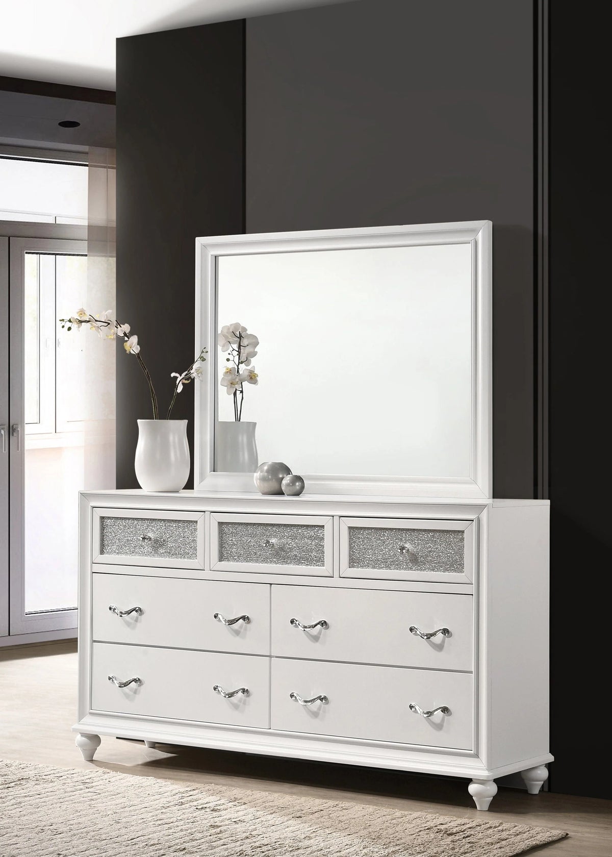 Barzini 7-Drawer Dresser White - 205893 A-Z Store Nadia