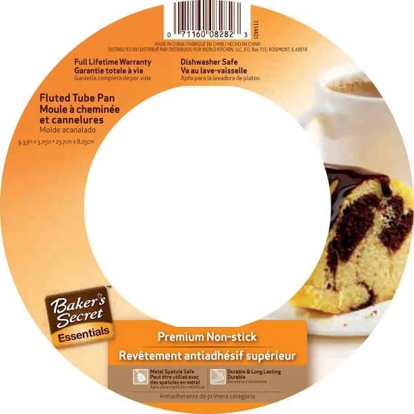 Baker's Secret Nonstick Fluted Tube Pan - 07116008282 Pie's Variety Store