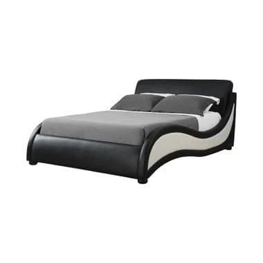 Niguel Eastern King Upholstered Bed Black And White - 300170KE A-Z Store Nadia