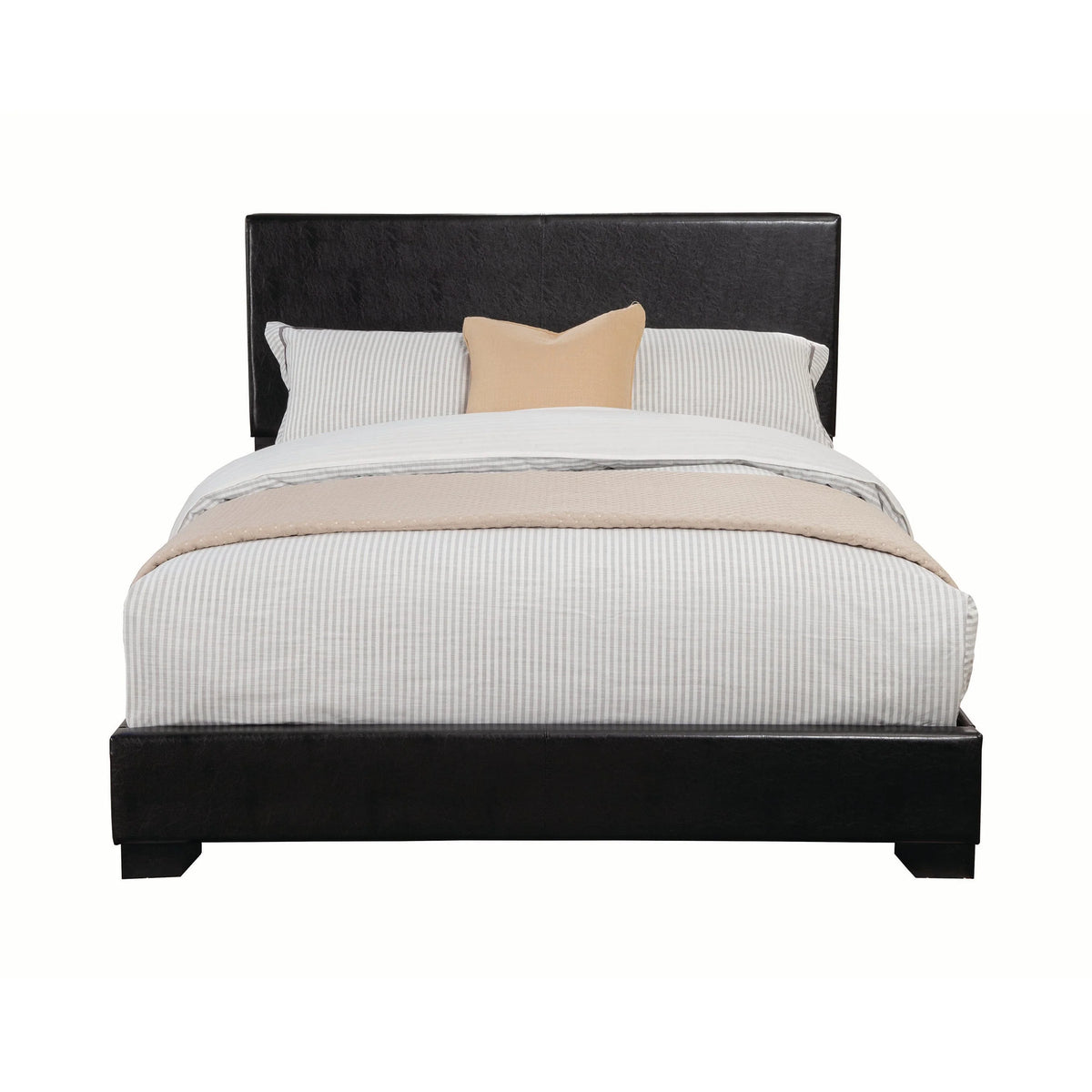 Conner Queen Upholstered Panel Bed Black - 300260Q A-Z Store Nadia