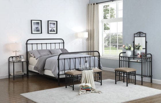Livingston Eastern King Panel Metal Bed Dark Bronze - 300399KE A-Z Store Nadia