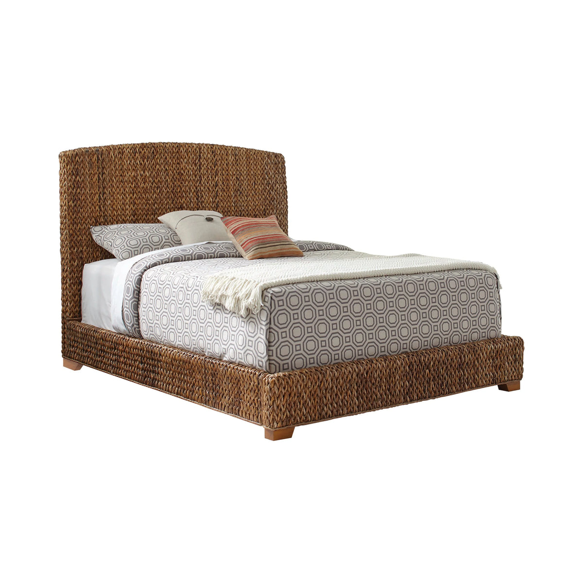 Laughton Eastern King Hand-Woven Banana Leaf Bed Amber - 300501KE A-Z Store Nadia