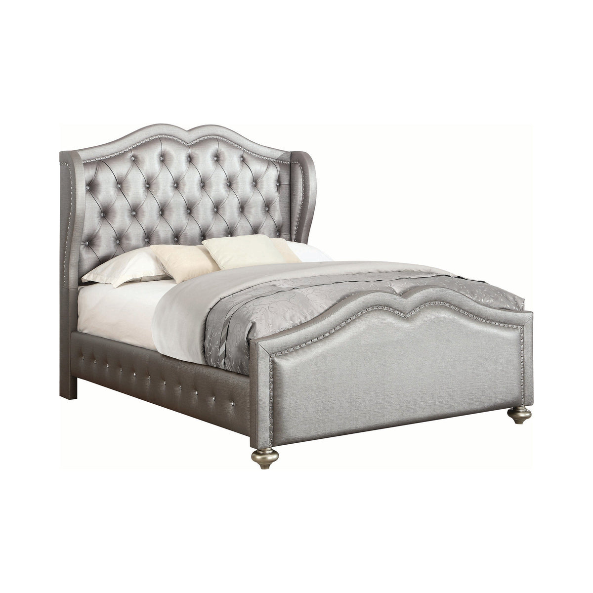 Belmont Tufted Upholstered Full Bed Metallic - 300824F A-Z Store Nadia