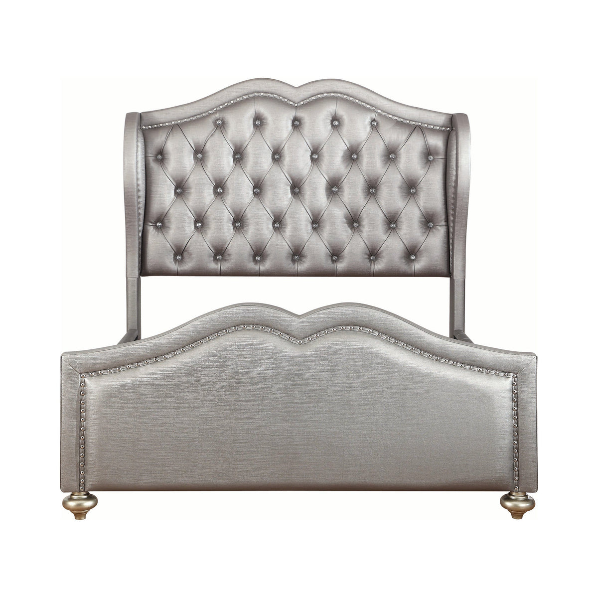 Belmont Tufted Upholstered Full Bed Metallic - 300824F A-Z Store Nadia