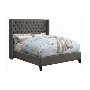 Bancroft Demi-Wing Upholstered California King Bed Grey - 301405KW A-Z Store Nadia
