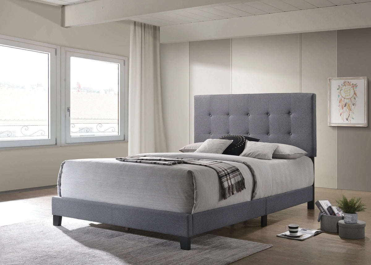 Mapes Tufted Upholstered Eastern King Bed Grey - 305747KE A-Z Store Nadia