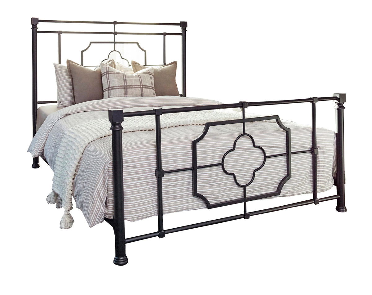 Paskay Queen Metal Panel Bed Matte Black -305766Q A-Z Store Nadia