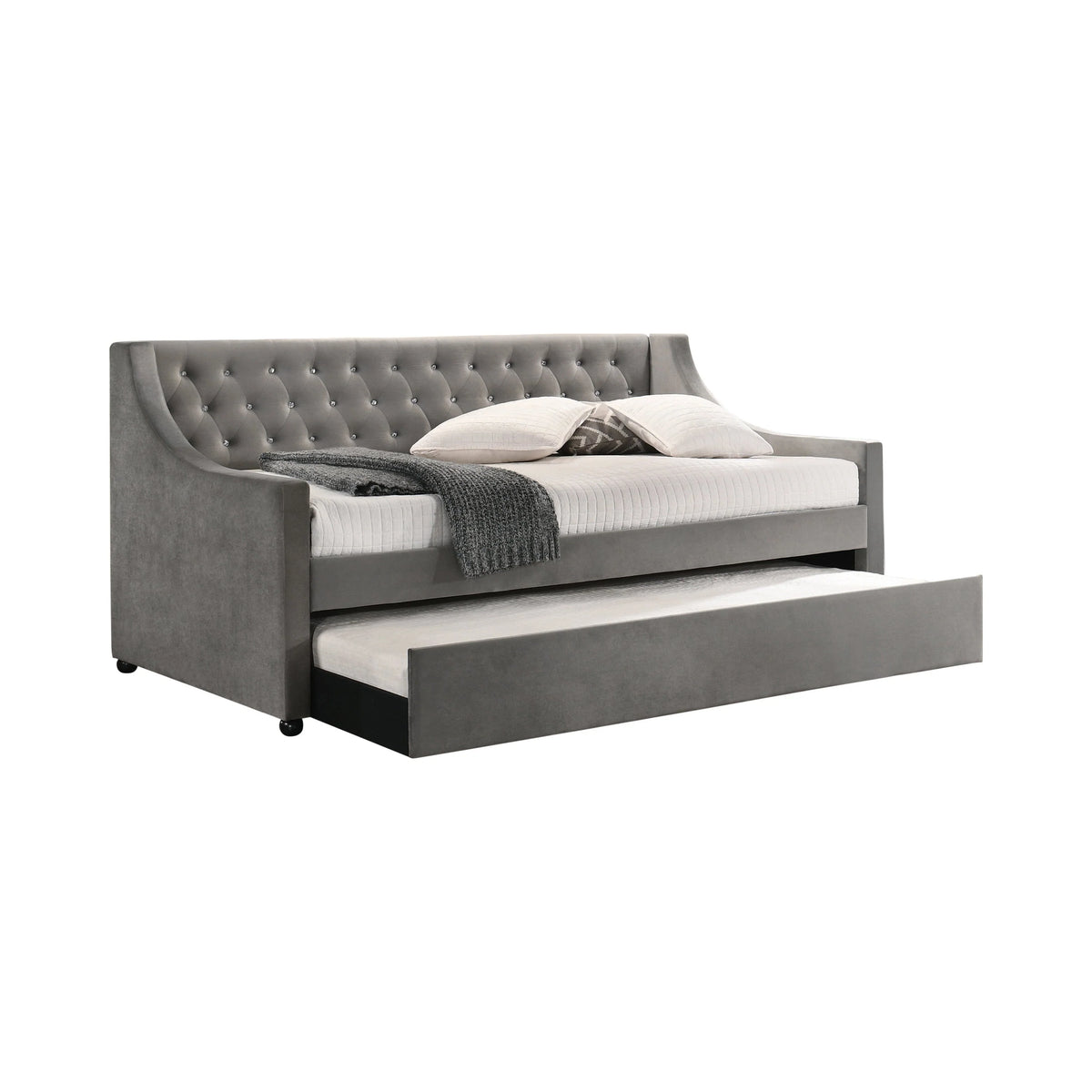 Chatsboro Twin Upholstered Daybed With Trundle Grey - 305883 A-Z Store Nadia