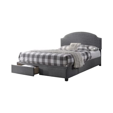 Niland Eastern King 2-Drawer Upholstered Storage Bed Charcoal - 305895KE A-Z Store Nadia