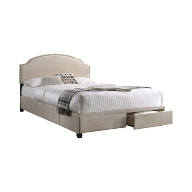 Newdale Full 2-Drawer Upholstered Storage Bed Beige - 305896F A-Z Store Nadia