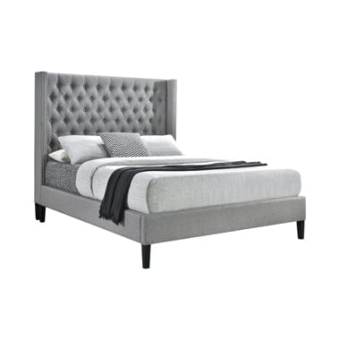 Summerset Full Button Tufted Upholstered Bed Light Grey - 305903F A-Z Store Nadia