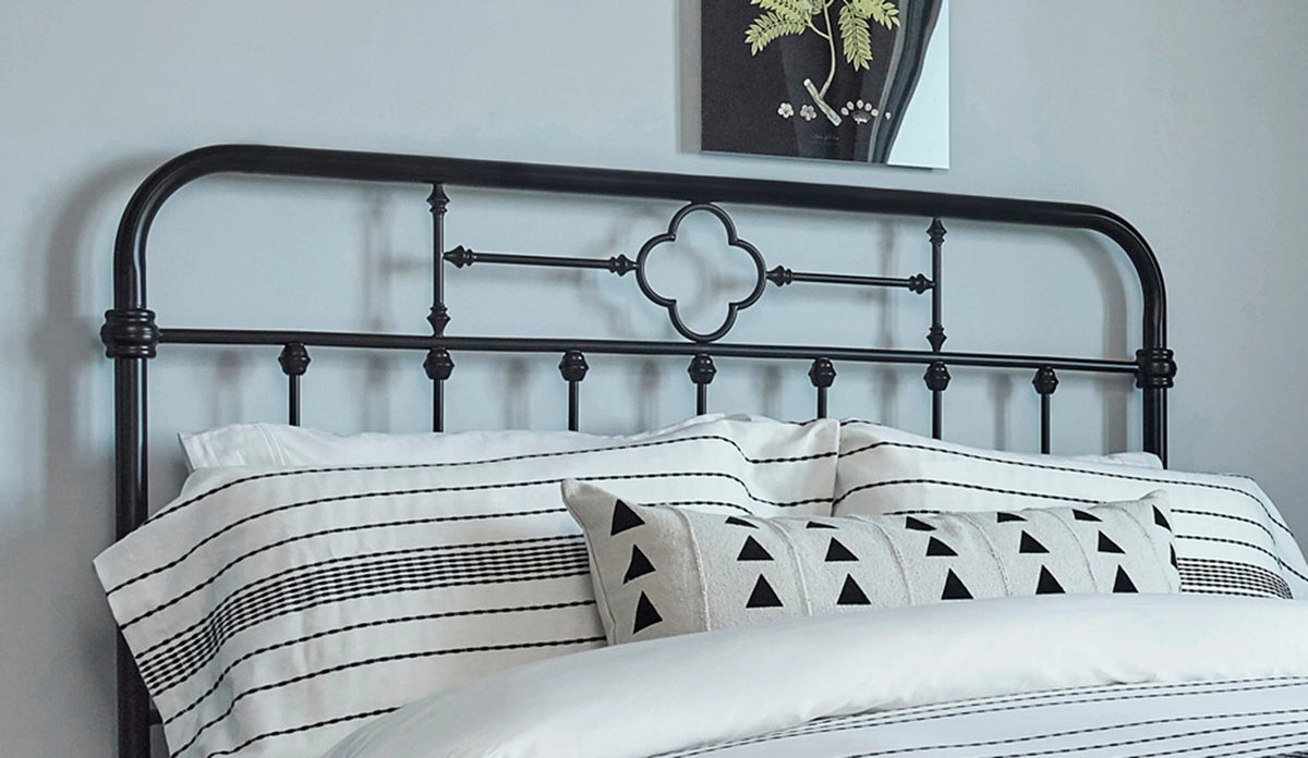 Queen/Full Headboard Matte Black - 305945QF A-Z Store Nadia