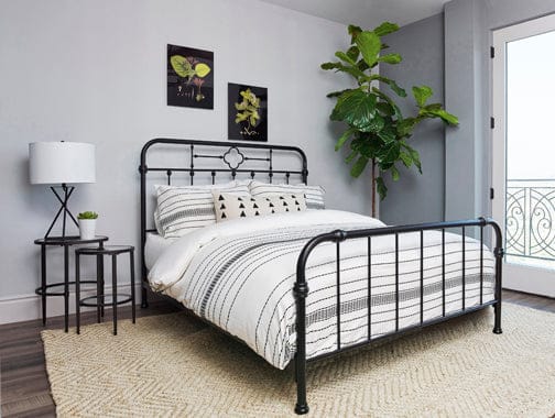 Packlan Queen Metal Panel Bed Matte Black - 305946Q A-Z Store Nadia