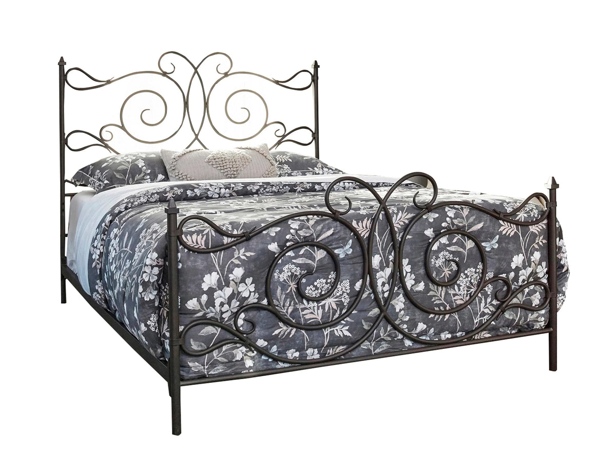 Parleys Queen Metal Bed With Scroll Headboard Dark Bronze - 305967Q A-Z Store Nadia