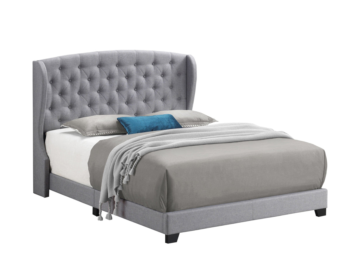 Krome Full Upholstered Bed With Demi-Wing Headboard Smoke - 305971F A-Z Store Nadia
