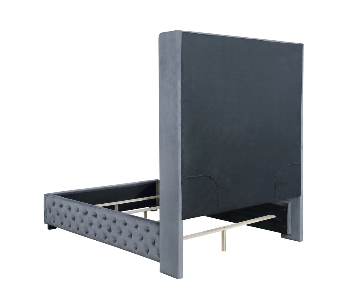 Rocori Queen Wingback Tufted Bed Grey - 306075Q A-Z Store Nadia