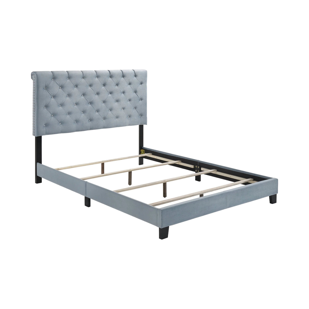 Warner Eastern King Upholstered Bed Slate Blue - 310041KE A-Z Store Nadia