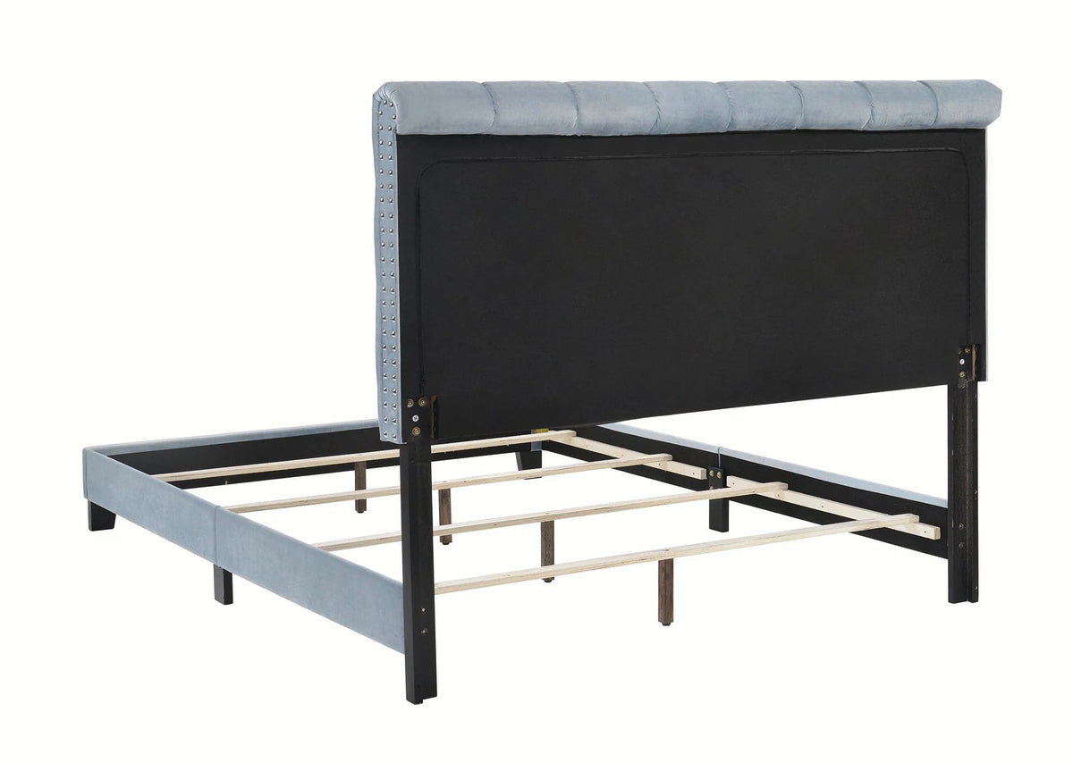Warner Queen Upholstered Bed Slate Blue - 310041Q A-Z Store Nadia