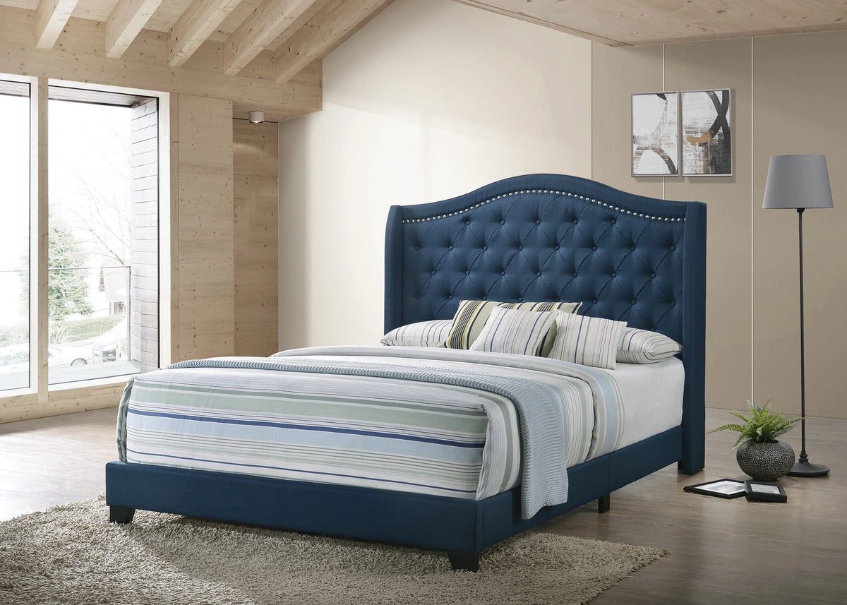 Sonoma Full Camel Headboard Bed With Nailhead Trim Blue - 310071F A-Z Store Nadia