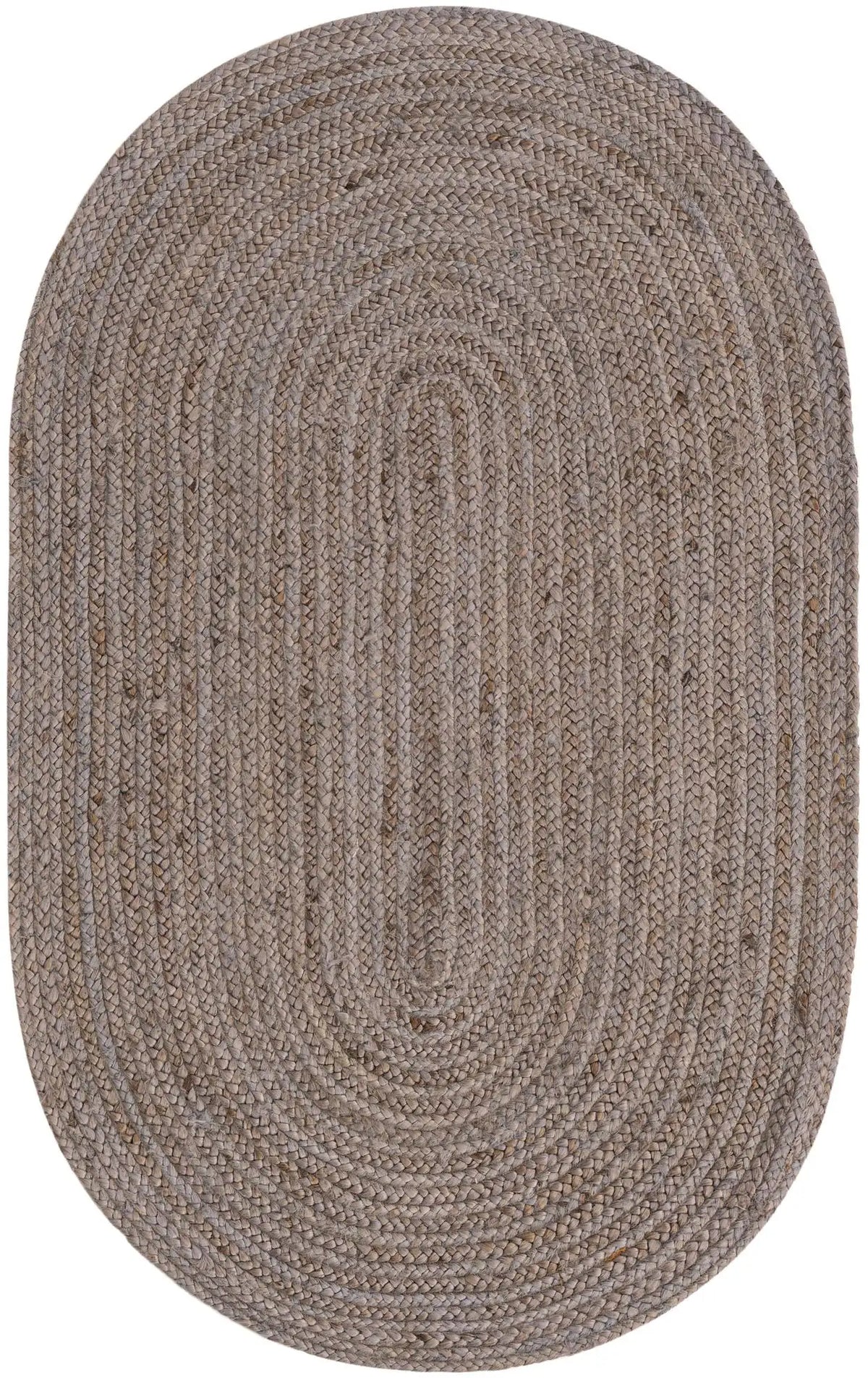 Natural Braided Jute Oval Rug