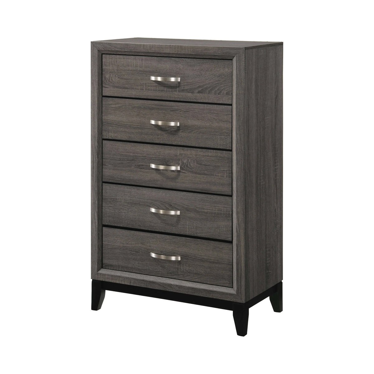 Watson 5-Drawer Chest Grey Oak And Black - 212425 Pie's Variety Store