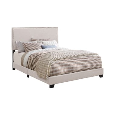 Boyd Full Upholstered Bed With Nailhead Trim Ivory - 350051F A-Z Store Nadia