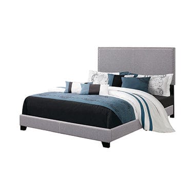 Boyd Twin Upholstered Bed With Nailhead Trim Grey - 350071T A-Z Store Nadia