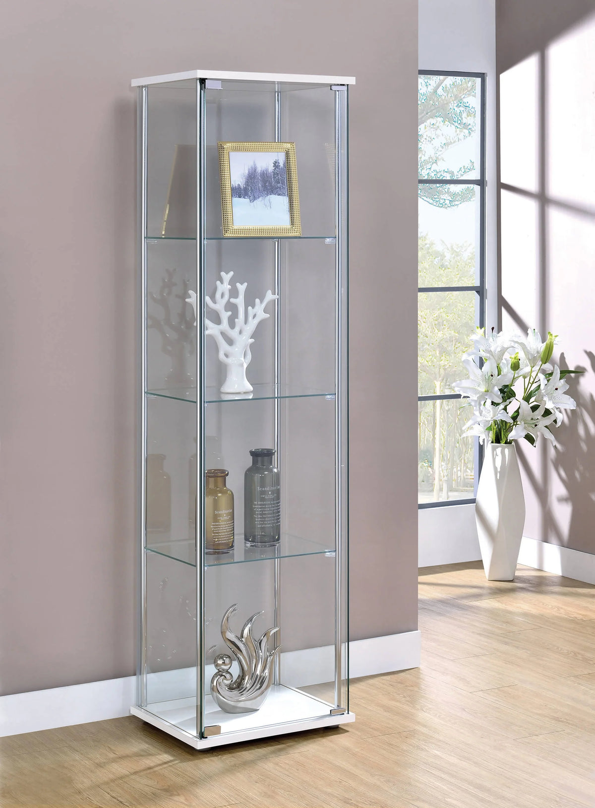 the four shelves are great for adding visual height to a living or dining room. 951072 Pie's Variety Store