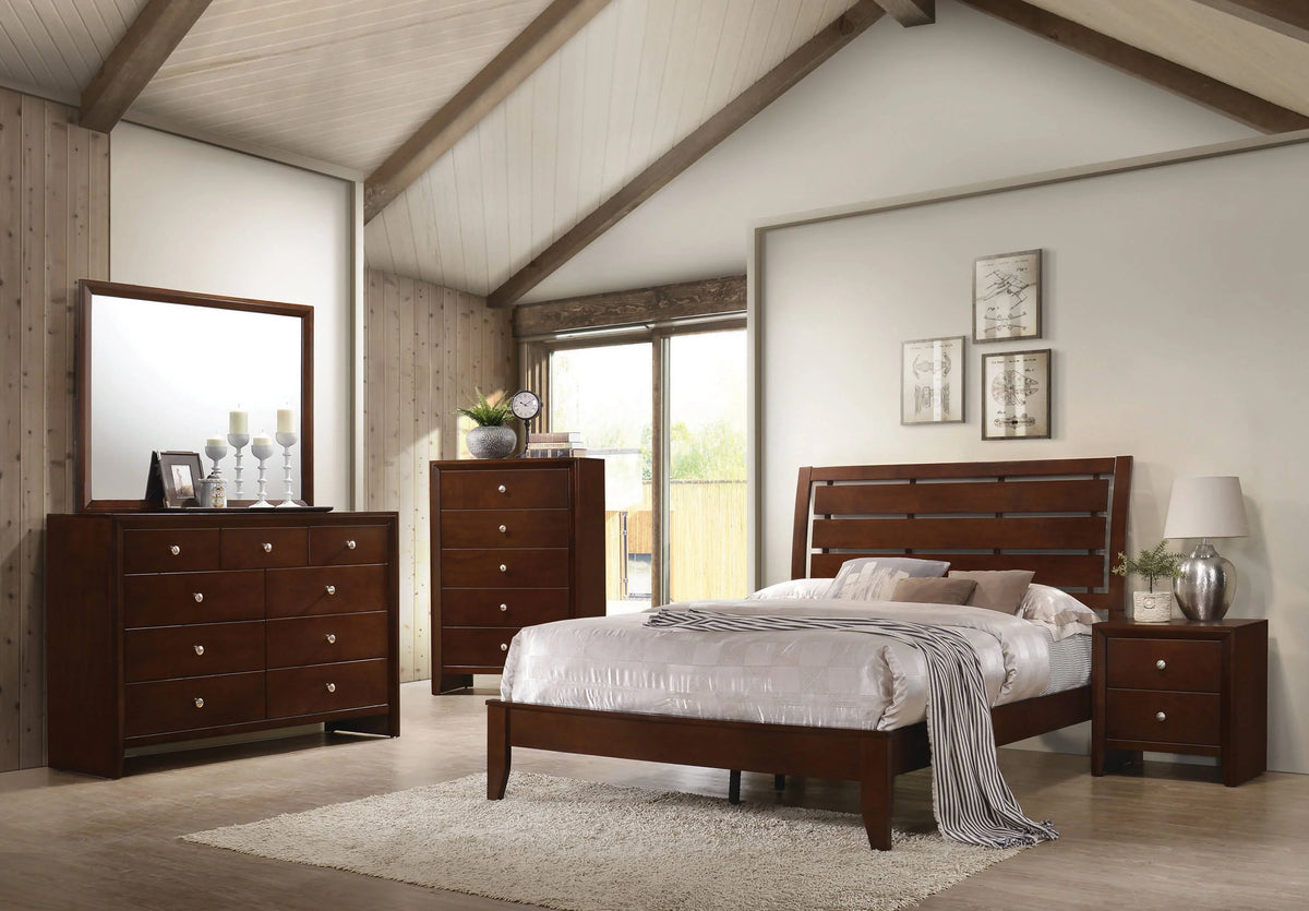 Serenity California King Panel Bed Rich Merlot - 201971KW Pie's Variety Store