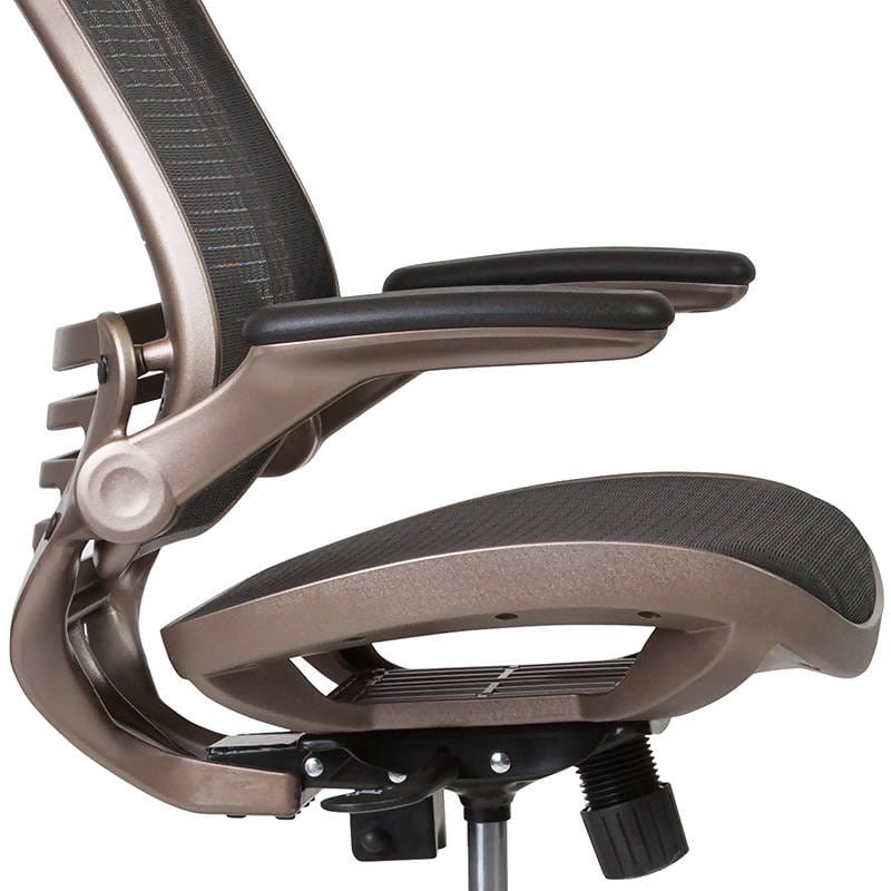 Drafting Chair Adjustable Height Mid-Back Mesh Drafting Chair with Arms - BL-LB-8801X-D-GG ADRIAN'S ELECTRONICS