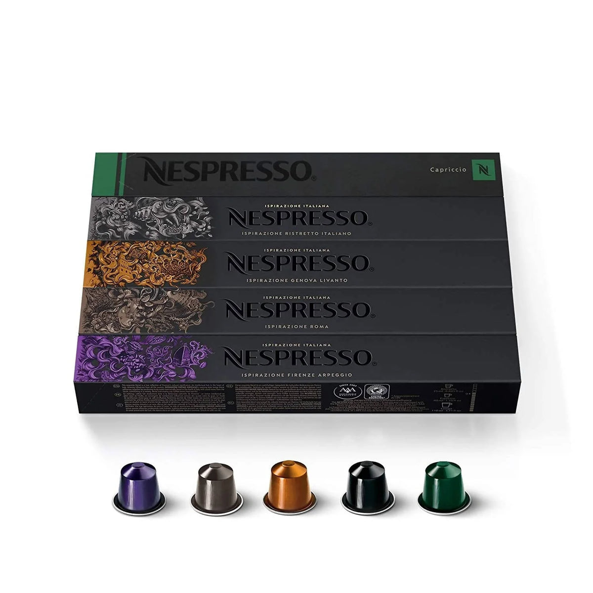 Nespresso Dark Roast Variety Pack (50 Capsules) is perfect for those who enjoy a rich intense blend of Arabicas - NES-120 Elegant AccScents