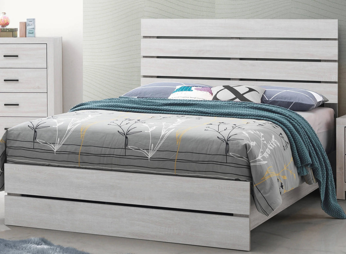 Marion Queen Panel Bed Coastal White 4PC Set - SET4PC207051Q Pie's Variety Store