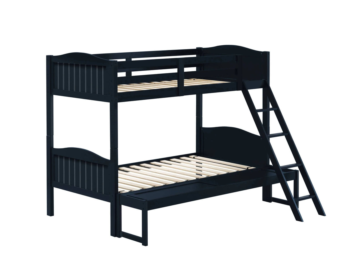 Littleton Twin/Full Bunk Bed With Ladder Blue - 405054BLU A-Z Store Nadia