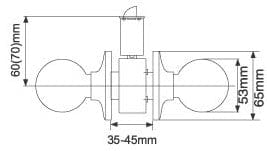 RAIDER Combination Entrance Cylindrical Knob Lockset S/D 3871 Polished Brass (PB) for Office or Front Door MEGA