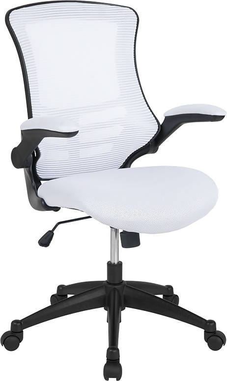 Mid-Back Black / Blue / Dark Gray / Green / Red / White Mesh Swivel Ergonomic Task Office Chair with Flip-Up Arms - BL-X-5M-BK-GG / BL-X-5M-BLUE-GG / BL-X-5M-DKGY-GG / BL-X-5M-GRN-GG / BL-X-5M-RED-GG / BL-X-5M-WH-GG ADRIAN'S ELECTRONICS