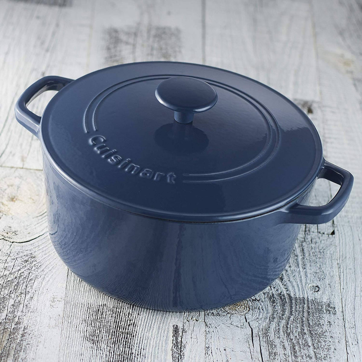 Cuisinart 5 Qt Round Covered Cast Iron Casserole (Enameled Provincial Blue) - CU-CI650-25BG Elegant AccScents