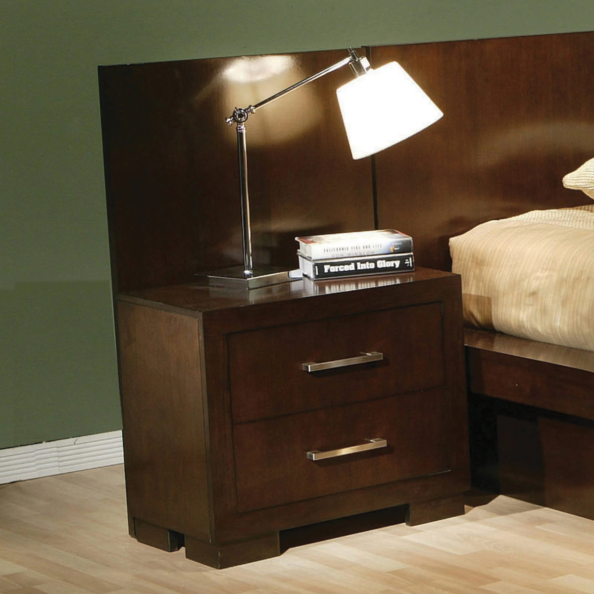 Jessica 2-Drawer Nightstand Cappuccino - 200712 Pie's Variety Store