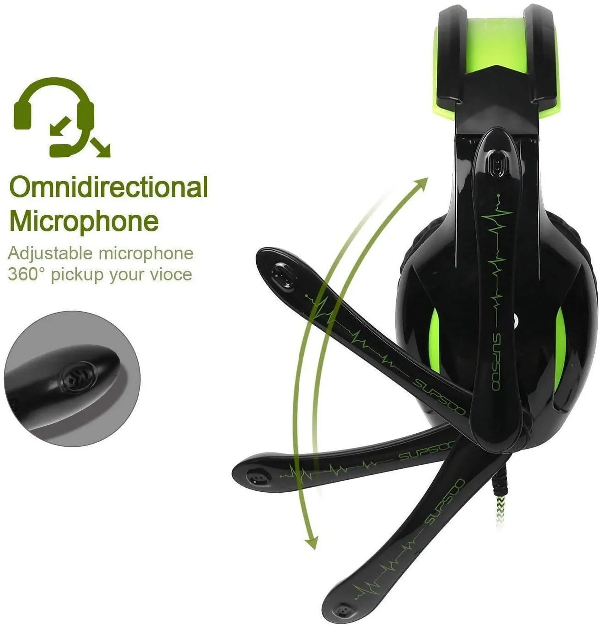 Supsoo Xbox one PS4 Gaming Headset with 3.5mm Wired Over-Ear for PC/PS4/New Xbox one/Mac/Nintendo/Phone - G813 Pie's Variety Store