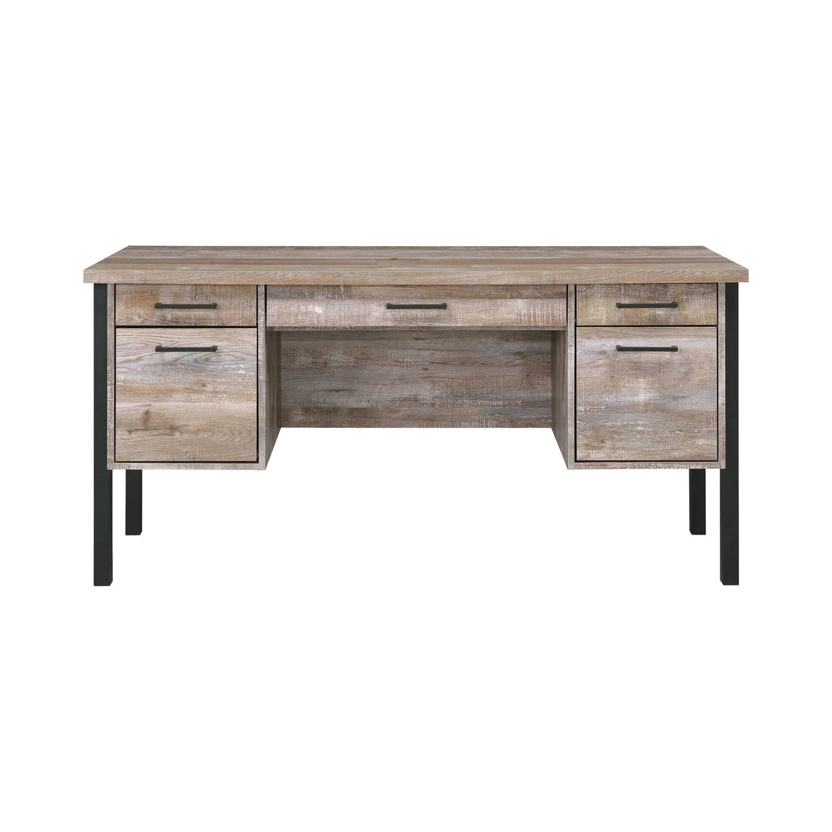 Samson 4-Drawer Office Desk Weathered Oak - 801950 Pie's Variety Store