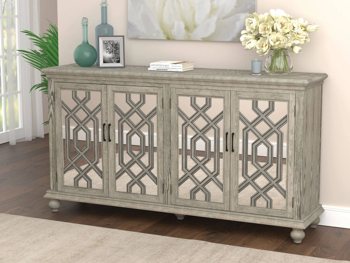 4-Door Accent Cabinet Antique White - 952845 Pie's Variety Store