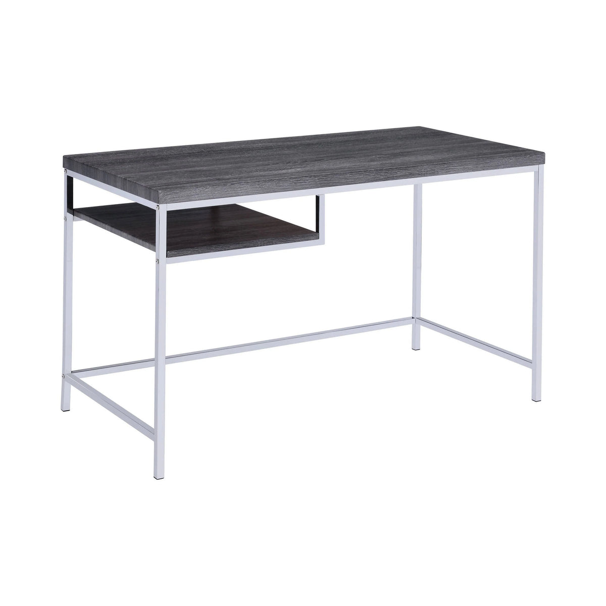 Kravitz Rectangular Writing Desk Weathered Grey And Chrome - 801271 Pie's Variety Store