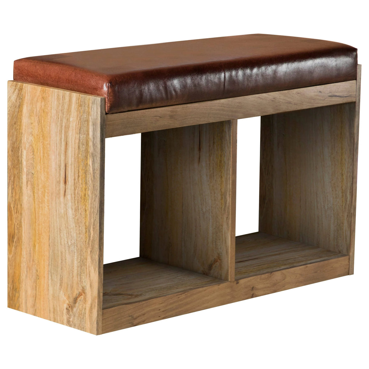 2-Basket Upholstered Accent Bench Brown And Natural - 918503 Pie's Variety Store