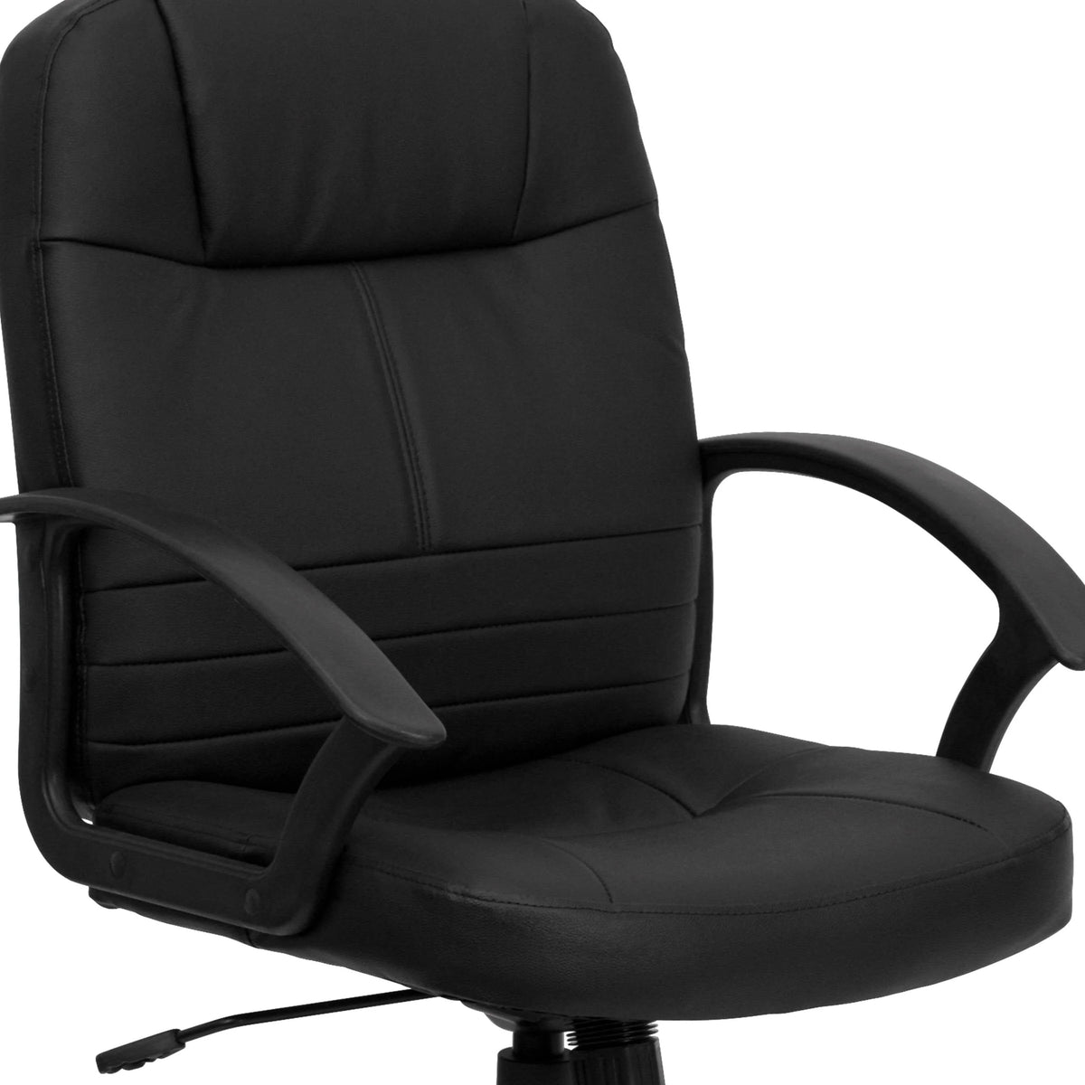 Mid-Back Black Leather Executive Swivel Office Chair with Rounded Back and Arms - BT-8075-BK-GG A-Z Store Nadia