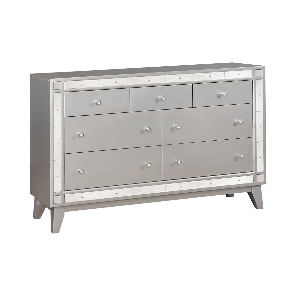 Leighton 7-Drawer Dresser Metallic Mercury Collection: This Stunning Dresser Instantly Dresses Up A Bedroom