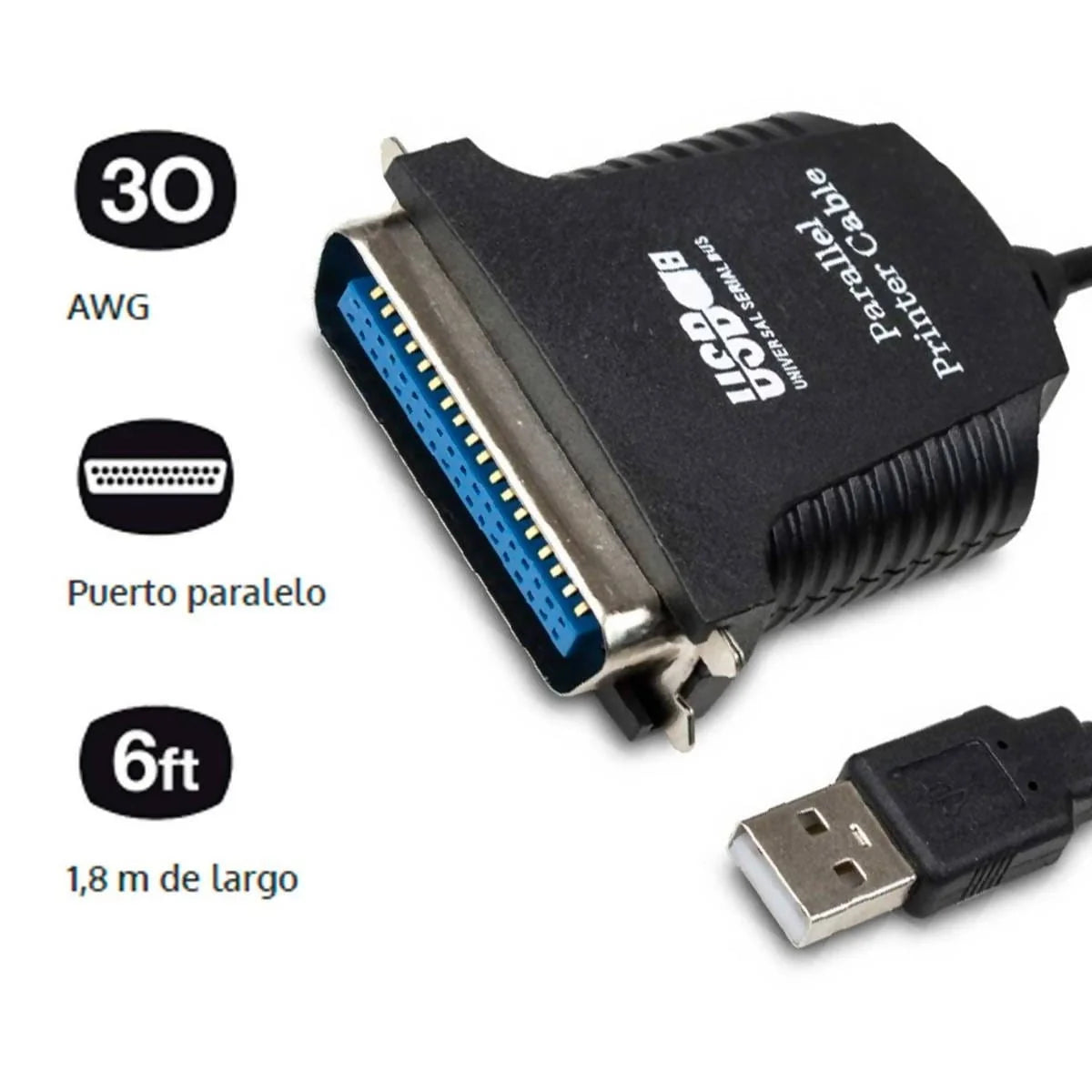 Xtech XTC318 USB 2.0 Male to Parallel Cable 6FT- Hannah Frederick
